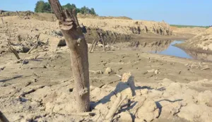 21.07.2017., Garesnica, Kaniska Iva - Velike poljoprivredne proizvodne povrsine tijekom ljetnih vrucina vape za navodnjavanjem, za sto je pak nuzna akumulacija vode. Medjutim dugotrajno razdoblje suse dovodi do isusivanja jezera. Photo: Damir Spehar/PIXSELL------4 stupca colornovosit