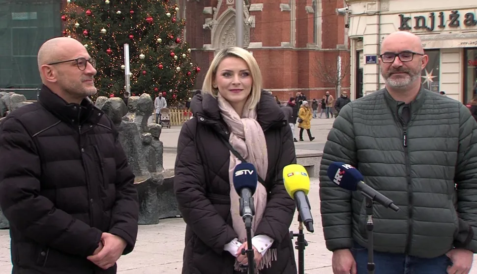 Sanja Bježančević, saborska zastupnica i predsjednica županijskog SDP-a, Boris Piližota, saborskizastupnik i Marko Bogatić, potpredsjednik Skup&scaron;tine OBŽ.