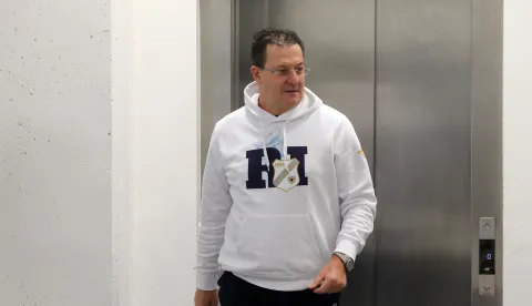 04.02.2025., Rijeka - Predsjednik HNK Rijeka Damir Miskovic odrzao je konferenciju za medije. Photo: Goran Kovacic/PIXSELL