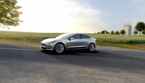 epa05238744 An undated handout photo made available by Tesla late 31 March 2016 shows the Tesla Model 3 electric car that was unveiled in Hawthorne, California, USA, 31 March 2016. According to the Tesla media relations website, 'the Model 3 should be the safest car in its class once testing completes. This, combined with over 200 miles of range while starting at 35,000 US dollars before incentives, makes Model 3 an extraordinary mid-size sedan.Model 3 will begin production in late 2017, ramping Tesla vehicle production to 500,000 vehicles per year.' EPA/TESLA/HANDOUT HANDOUT EDITORIAL USE ONLY/NO SALES