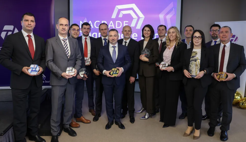 Zagreb, 15.12.2025 - Dodjela godi&scaron;njih nagrada Zagrebačke burze za 2025. godinu. Na slici svi nagrađeni.foto HINA/ Damir&nbsp;SENČAR/&nbsp;ds