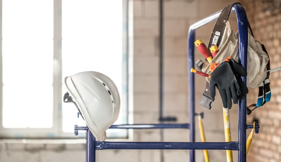 Working construction tool. Builder's accessories. House and house renovation concept background.radnik građevina radovi ilustracija freepik