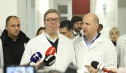 12, December, 2025, Nis - The President of the Republic of Serbia, Aleksandar Vucic, visited the Yumis company in Nis, which produces food products with a focus on soups, spices and popcorn. Aleksandar Vucic. Photo: M.M./ATAImages 12, decembar 2025, Nis - Predsednik Republike Srbije Aleksandar Vucic obisao je u Nisu kompaniju Yumis za proizvodnju prehrambenih prozvoda sa fokusom na supe, zacine i kokice. Photo: M.M./ATAImages Photo: M.M./ATAImages/PIXSELL