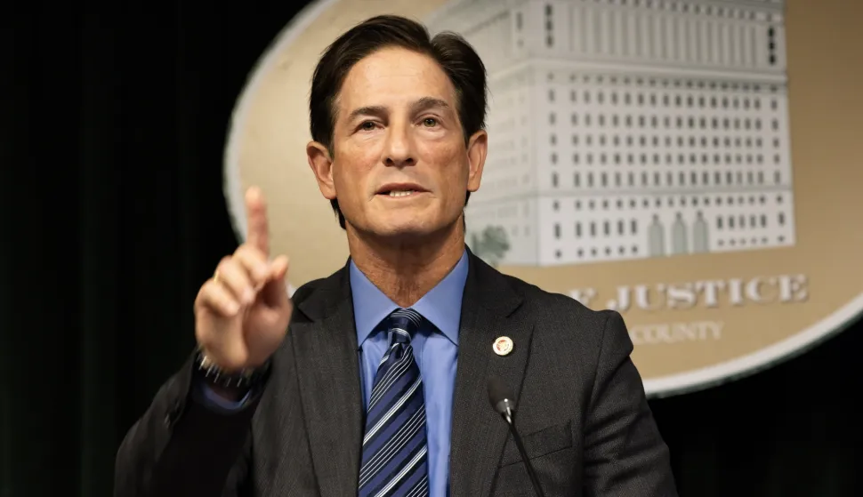 epa12597245 Los Angeles County District Attorney Nathan Hochman announces first-degree murder charges against Nick Reiner during a press conference held at the Hall of Justice in downtown Los Angeles, California, USA, 16 December 2025. Hollywood director Rob Reiner, aged 78, and his wife Michele Singer Reiner, aged 68, were found dead in their home on 14 December 2025. Their 32-year-old son Nick Reiner was arrested in Los Angeles on murder charges. EPA/TED SOQUI