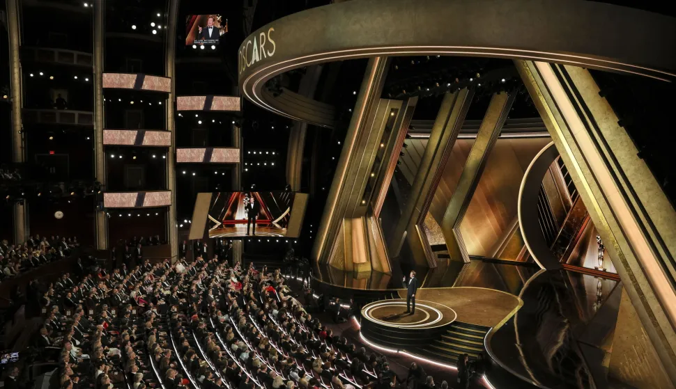 epa11936223 Conan O'Brien hosts the 97th annual Academy Awards ceremony at the Dolby Theatre in the Hollywood neighborhood of Los Angeles, California, USA, 02 March 2025. EPA/ALLISON DINNER