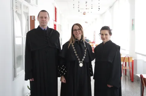 Osijek, 19. 12. 2025., Trg Ljudevita Gaja 6, 20 godina Odjela za fiziku, obilježavanje, Igor Lukačević; Marina Poje Sovilj; Maja Varga PajtlerSNIMIO BRUNO JOBST