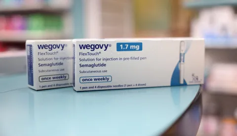 FILE PHOTO: Boxes of Wegovy made by Novo Nordisk are seen at a pharmacy in London, Britain March 8, 2024. REUTERS/Hollie Adams/File Photo Photo: Hollie Adams/REUTERS