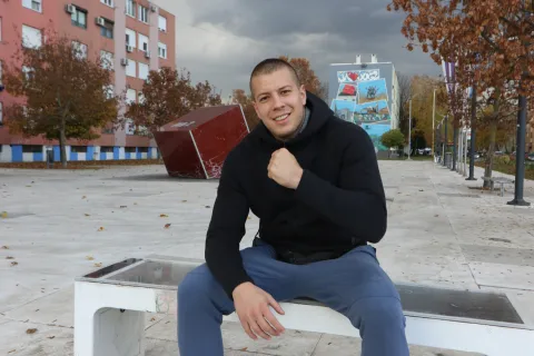 Osijek, 17. 11. 2025, Jug 2, Luka Pratljačić, boksač, državni prvak i brončani na EP 2024. u superte&scaron;koj kategoriji... Osječki bombarder.snimio GOJKO MITIĆ