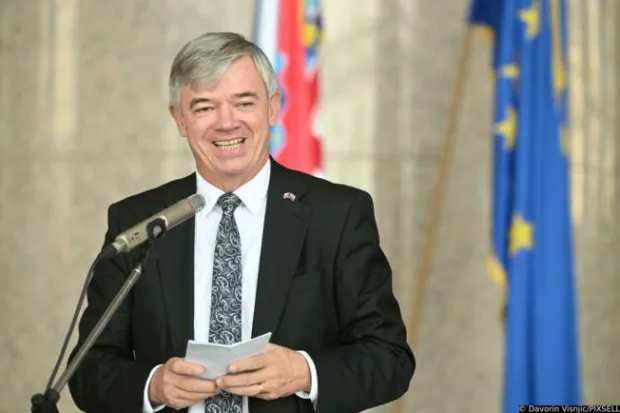 07.09.2022., Zagreb - U NSK je otvorena izlozba Hrvatska i Ceska 1992 do 2022. kroz fotografije, te Ceska poezija u grafickim mapama Zdenke Pozaic. Milan Hovorka, ceski veleposlanik. Photo: Davorin Visnjic/PIXSELL