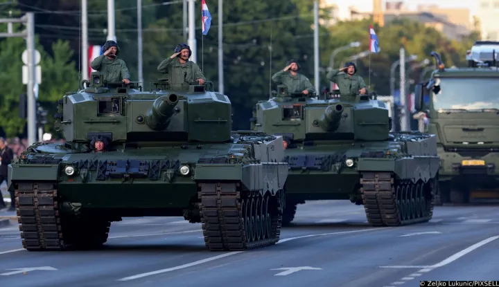 31.07.2025., Zagreb - U povodu obiljezavanja 30. obljetnice vojno-redarstvene operacije Oluja odrzan je svecani vojni mimohod. Andrej Plenkovic se u Francuskoj potpisati ugovor o nabavi 18 samohodnih haubica Caesar MK2, dok ce u Njemackoj u srijedu potpisati ugovor o nabavi 44 tenka Leopard 2A8. Photo: Zeljko Lukunic/PIXSELL
