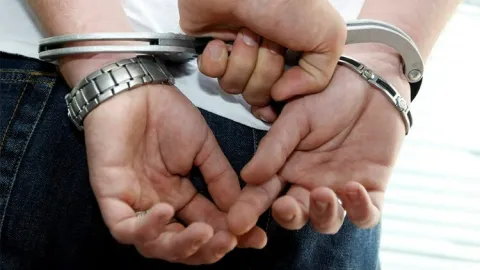 Policija, ilustracija, uhićenje, lisice