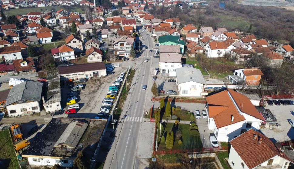 08.12.2021., Vitez, Bosna i Hercegovina - Fotografija iz zraka grada Vitez. Photo: Armin Durgut/PIXSELL