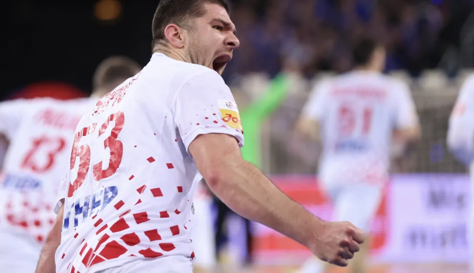 Zagreb, 26.01.2025 - Susret 3. kola 2. kruga Svjetskog prvenstva rukometa&scaron;a, Hrvatska - Slovenija. Na slici Marin &Scaron;ipić.foto HINA/ Damir SENČAR/ ds