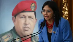 (FILES) Venezuela's Vice-President Delcy Rodriguez speaks during the presentation of the 2025 budget bill at the National Assembly in Caracas on December 3, 2024. On January 3, 2026, Venezuela's Supreme Court ordered Vice President Delcy Rodriguez to become the country's interim leader after the United States seized President Nicolas Maduro and whisked him out of the country. (Photo by JUAN BARRETO/AFP)