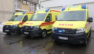 Osijek, 07. 01. 2026, Županica Nata&scaron;a Trami&scaron;ak posjetila Zavod za hitnu medicinu OBŽ, u Hutlerovoj ulici. Nova vozila.snimio GOJKO MITIĆ