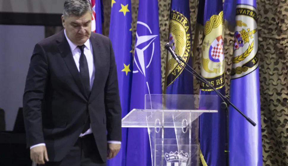 Zagreb, 19.12.2025 - Predsjednik Republike Zoran Milanović sudjelovao je na svečanosti obilježavanja 34. obljetnice Hrvatskog vojnog učili&scaron;ta "Dr. Franjo Tuđman". Na fotografiji Zoran Milanović. foto HINA/ Daniel KASAP/ dk