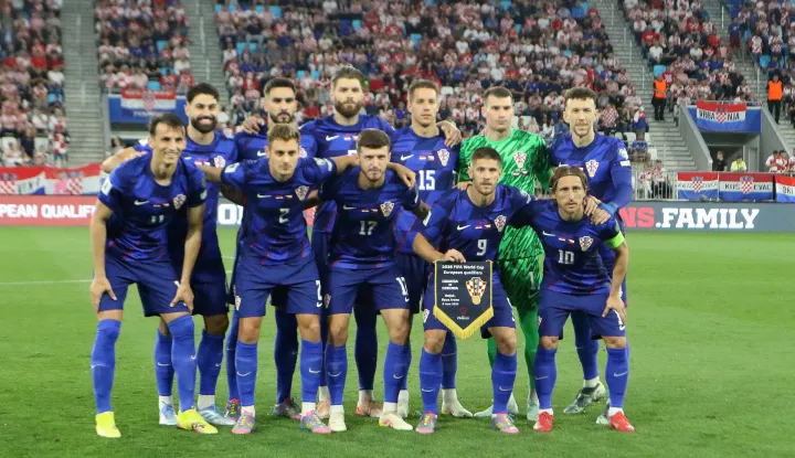 Osijek, 09. 06. 2025, Opus Arene, utakmica, kvalifikacije za svjetsko prvenstvo, Hrvatska - Če&scaron;ka. Hrvatska reprezentacija.snimio GOJKO MITIĆ