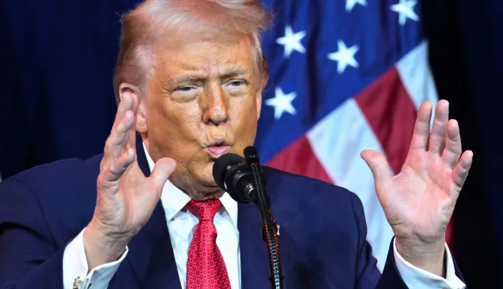 US President Donald Trump speaks during the House Republican Party (GOP) member retreat at the Kennedy Center in Washington, DC, on January 6, 2026. (Photo by Mandel NGAN/AFP)