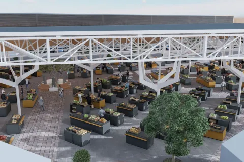Vinkovci, 12.01.2026. - U Vinkovcima uskoro kreće rekonstrukcija otvorene gradske tržnice, projekt vrijedan vi&scaron;e od 3,8 milijuna eura, sufinanciran EU sredstvima, za čiju realizaciju su u ponedjeljak potpisani ugovori s izvođačem radova. foto HINA/ Press Grad Vinkovci/ tm