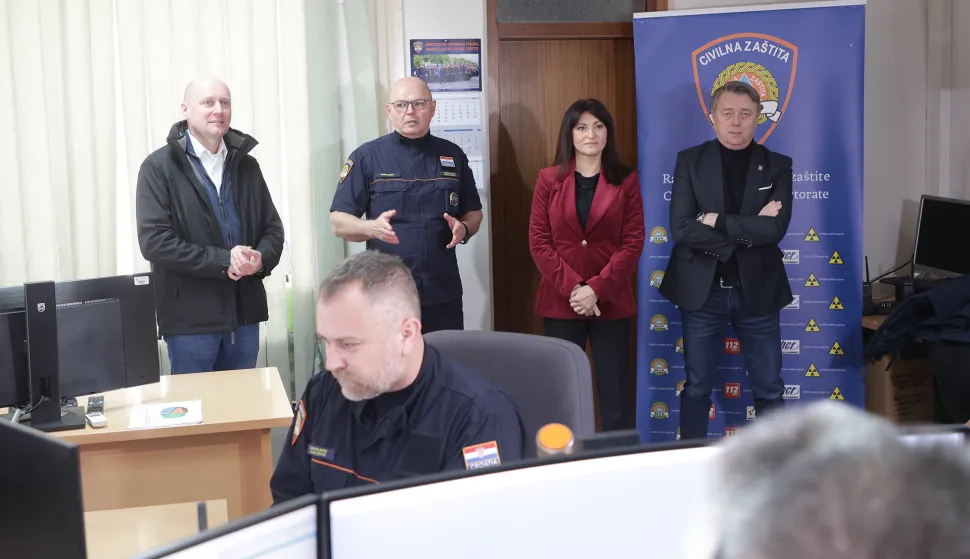 Osijek, 12. 01. 2026., Gornjodravska obala, 95-96, Civilna za&scaron;tita, Ravnateljstvo civilne za&scaron;tite, 112, obilazak, Josip Miletić; Zvonko Grgec; Nata&scaron;a Trami&scaron;ak; Goran IvanovićSNIMIO BRUNO JOBST
