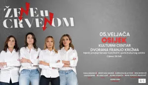 U organizaciji Kulturnog centra Osijek, u&nbsp;četvrtak, 5. veljače, u&nbsp;dvorani Franjo Krežma&nbsp;s početkom u&nbsp;20:00&nbsp;sati, publika će imati priliku pogledati hit-komediju&nbsp;"Žene u crvenom", nastalu prema tekstu osječkog književnika Davora &Scaron;pi&scaron;ića, a u režiji Bojane Lazić.