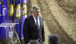 Zagreb, 19.12.2025 - Predsjednik Republike Zoran Milanović sudjelovao je na svečanosti obilježavanja 34. obljetnice Hrvatskog vojnog učili&scaron;ta "Dr. Franjo Tuđman". Na fotografiji Zoran Milanović. foto HINA/ Daniel KASAP/ dk