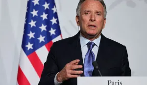 US Special Envoy Steve Witkoff delivers a press conference upon the signing of the declaration on deploying post-ceasefire force in Ukraine during the Coalition of the Willing summit on security guarantees for Ukraine, at the Elysee Palace in Paris on January 6, 2026. The summit of the group of Ukraine supporters dubbed the "Coalition of the Willing" is the latest of several meetings planned for the new year as diplomatic efforts to end Europe's deadliest conflict since World War II have gained pace in recent weeks. (Photo by Ludovic MARIN/POOL/AFP)
