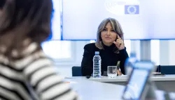 Zagreb, 10.11.2025 - Četvrta radionicu Europskog parlamenta i Hine o izvje&scaron;tavanju o Europskoj uniji u sklopu "Programa obuke Europskog parlamenta za mlade novinare". Na slici hrvatska zastupnica u Europskom parlamentu Sunčana Glavak (HDZ, EPP).foto HINA/ Damir SENČAR/ ds