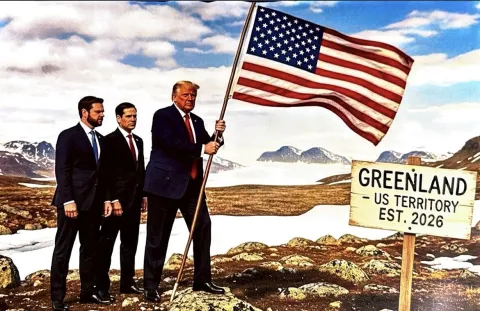 Grenland - montaža koju je Donald Trump objavio na svojoj dru&scaron;tvenoj mreži Truth Social https://truthsocial.com/@realDonaldTrump
