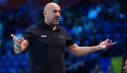 Beograd, 17.01.2026. - Hrvatska mu?ka vaterpolska reprezentacija u susrrtu je 1. kola skupine F drugog kruga natjecanja na Europskom prvenstvu u Beogradu rutinski svladala Rumunjsku sa 17-9 (5-1, 1-2, 5-3, 6-3). Na fotografiji Ivica Tucak. foto HINA/ HVS/ lsd