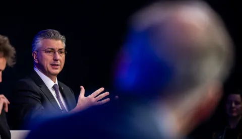 Davos, 20.01.2026. - Predsjednik Vlade Andrej Plenković sudjeluje na Godi&scaron;njem sastanku Svjetskog gospodarskog foruma u Davosu. Na fotografiji Andrej Plenković. foto HINA/ Vlada RH/ ml