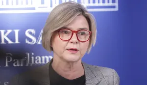 Zagreb, 22.01.2026.- Hrvatski sabor, Konferencija za medije Kluba zastupnika Možemo! na temu "Fiskalizacija 2.0 &ndash; jo&scaron; jedna lo&scaron;a Vladina reforma". Na fotografiji Sandra Benčić.foto HINA/ Admir BULJUBA&Scaron;IĆ/ abu