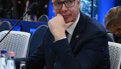 epa11707163 Serbian President Aleksandar Vucic attends a plenary session of the 5th summit of the European Political Community (EPC) held in Puskas Arena in Budapest, Hungary, 07 November 2024 EPA/ZOLTAN MATHE HUNGARY OUT