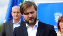 27.04.2022., Karlovac - Svecano obiljezavanje dovrsetka radova na nasipima uz Koranu i Mreznicu na lokaciji Logoriste-Mala Svarca-Turanjski Poloj, ukupne duljine 5,8 km koji je realiziran u sklopu EU projekta "Sustav zastite od poplava karlovacko-sisackog podrucja, 1. faza- karlovacko podrucje". Svecanosti su nazocili ministar gospodarstva i odrzivog razvoja Tomislav Coric, zupanica Karlovacke zupanije Martina Furdek Hajdin, gradonacelnik grada Karlovca Damir Mandic te generalni direktor Hrvatskih voda Zoran Durokovic sa suradnicima. Photo: Kristina Stedul Fabac/PIXSELL