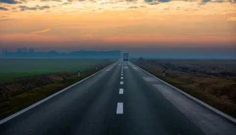 29.12.2023., Osijek - Jutro u Slavoniji i cesta koja vodi prema Vukovaru. Photo: Davor Javorovic/PIXSELL