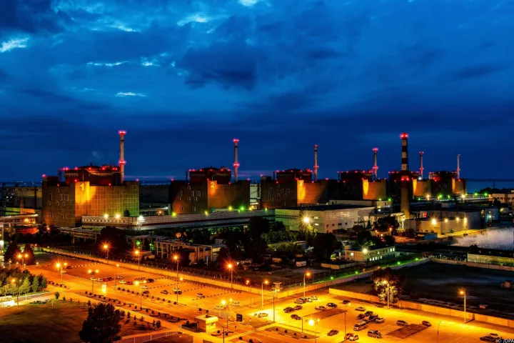 Generating units and the premises of the Zaporizhzhia Nuclear Power Plant are illuminated at night, Enerhodar, Zaporizhzhia Region, southeastern Ukraine, July 9, 2019. Ukrinform.