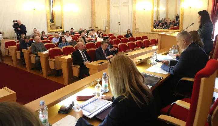 Osijek, 28. 01. 2026, Županijska 4. Koordinacija gradonačelnika i načelnika sa županicom Nata&scaron;om Trami&scaron;ak.snimio GOJKO MITIĆ