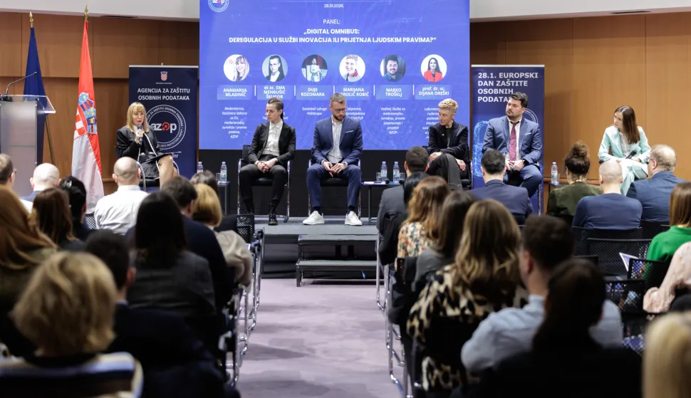 Zagreb, 28.01.2026. - Povodom 20. obljetnice obilježavanja Europskog dana za&scaron;tite osobnih podataka, Agencija za za&scaron;titu osobnih podataka organizirala je konferenciju "Za&scaron;tita osobnih podataka u sustavima umjetne inteligencije".foto HINA/ Edvard &Scaron;U&Scaron;AK