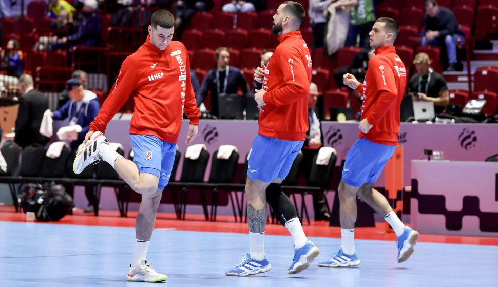 28.01.2026., Malmo Arena, Malmo, Svedska - EHF Europsko prvenstvo 2026., drugi krug, skupina II, Hrvatska - Madjarska. Diano Neris Cesko, Leon Susnja Photo: Sanjin Strukic/PIXSELL