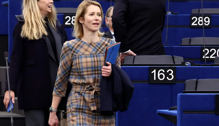 EU's High Representative for Foreign Affairs and Security Policy Kaja Kallas arrives for a debate on the conclusion of the European Council meeting of 18-19 December 2025, at the European Parliament in Strasbourg, eastern France, on January 21, 2026. (Photo by FREDERICK FLORIN/AFP)