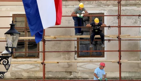 Zagreb: Građevinski radnici 28.07.2018., Zagreb - Gradjevinski radniciPhoto: Patrik Macek/PIXSELL
