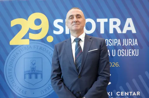 Osijek, 30. 01. 2026., GC, 29. smotra Sveučili&scaron;ta J. J. Strossmayera u Osijeku, 29. smotra, sajam mogućnosti, otvorenje, fakulteti, srednjo&scaron;kolci, studenti, upis na fakultet, Drago &Scaron;ubarić - rektorSNIMIO BRUNO JOBST