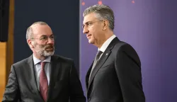 31.01.2026., Zagreb - Konferencija za medije predsjednika EPP-a Manfreda Webera i predsjednika HDZ-a i Vlade RH Andreja Plenkovica. Photo: Igor Soban/PIXSELL