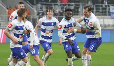 Osijek, 01. 02. 2026, Opus Arena, nogomet, Osijek - Rijeka. SuperSport HNL 25/26. Samuel Akere (57)..snimio GOJKO MITIĆ