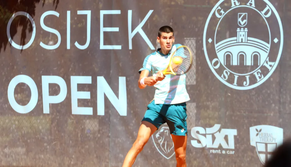 Osijek, 13. 08. 2023, Tenis, Perivoj kralja Tomislava. ITF World tenis tour, Osijek open, musko finale. Luka Mikrut.snimio GOJKO MITIĆ