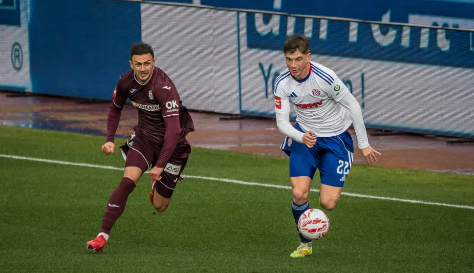 25.01.2026., Split - SuperSport HNL, 19. kolo, HNK Hajduk - NK Istra 1961. Smail Prevljak i Branimir Mlacic Photo: Zvonimir Barisin/PIXSELL