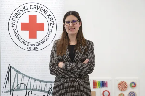 Osijek, 03. 02. 2026., Sjenjak, DV Sjenčica, Crveni križ, GDCK Osijek, Sigurnije &scaron;kole i vrtići, uručenje torbe prve pomoći, Ana Mihaljević SNIMIO BRUNO JOBST