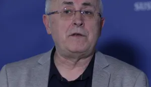 Zagreb.4.2.2025.- 8. sastanak pregovaračkog odbora Vlade i pregovaračkog odbora sindikata javnih službi.Na slici Željko Stipić daje izjavu nakon sastanka.Foto HINA/Tomislav Pavlek/ tp