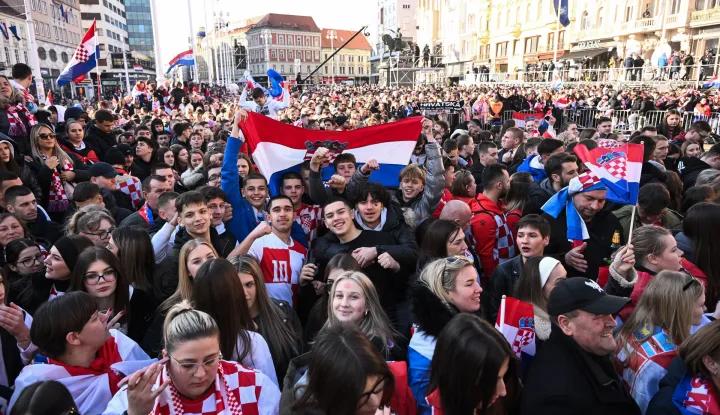 03.02.2025., Zagreb - Svecani docek hrvatske rukometne reprezentacije u Zagrebu nakon osvojenog drugog mjesta na Svjetkom prvenstvu. Photo: Marko Lukunic/PIXSELL