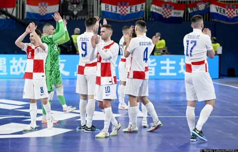 04.02.2026., Arenas Stozice, Ljubljana, Slovenija - UEFA Futsal Europsko prvenstvo 2026., polufinale, Hrvatska - Spanjolska. Photo: Marko Lukunic/PIXSELL